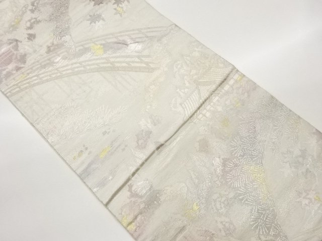 JAPANESE KIMONO / FUKURO OBI / WOVEN ARASHIYAMA SCENERY 